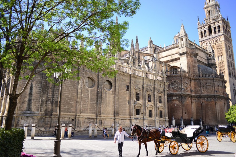 A Séville, entre la cathédrale et l'Alcazar, le coeur de la ville touristique.